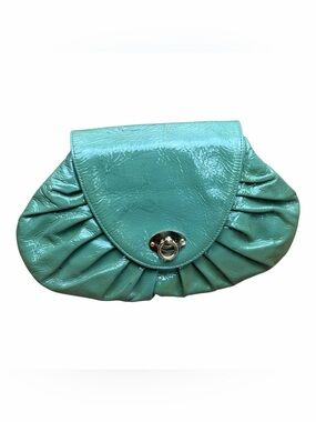 Goldenbleu Clutch Purse Shoulder Wallet bag Green Gathered Leather Clutch